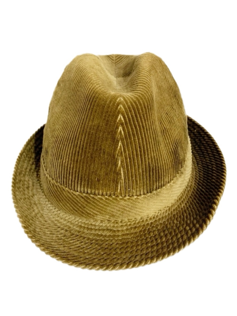 Vintage 1960s–1970s Boston Corduroy Fedora Trilby Hat Size 57